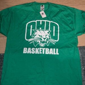 Ohio Bobcats Basketball Russell Athletics Primary Jersey T-Shirt - Green